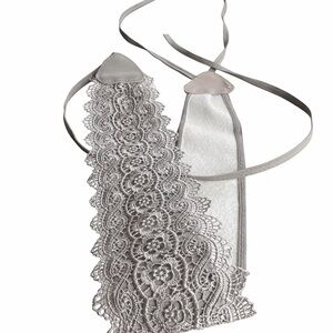 Boho Lace Tie Belt Taupe Floral Waist Belt Adjustable Bohemian